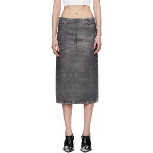 26 SS 디젤 여성 그레이 프라 S4 데님 미디 스커트 251001F092001