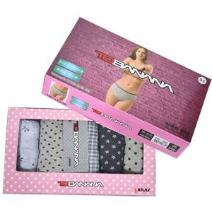 여성 부드러운 멜란지 면스판 미디 삼각 팬티 5매입