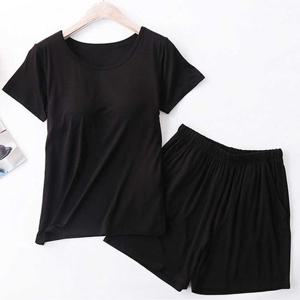 여름 시원한 홈패션 여성 가벼운 잠옷 반팔 반바지