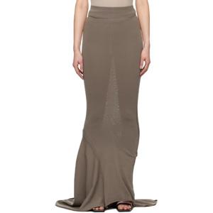 26 SS 릭오웬스 여성 그레이 할리우드 도핀 맥시 스커트 251232F093004