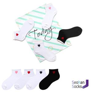 에어워크 여자 단목 미니하트 단목 양말 4족 SET