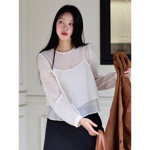 [올리브데올리브]레이어드 뷔스티에 세트 시스루 블라우스 (OW5MB203)