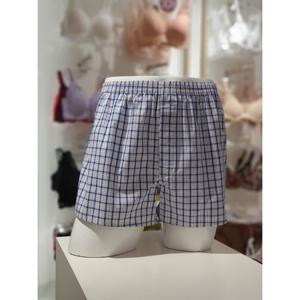 [바바라] 남성 면 소변구 체크 사각 트렁크 팬티 AMT4404T NAVY