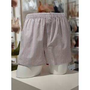 [바바라] 남성 면 소변구 체크 사각 트렁크 팬티 AMT4406T BL