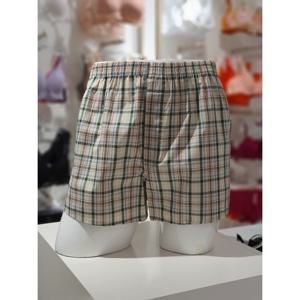 [바바라] 남성 면 소변구 체크 사각 트렁크 팬티 AMT4403T BG