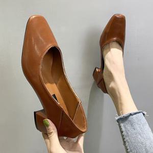 접어신을수 있는 구두 사각코 펌프스힐 정장 면접용