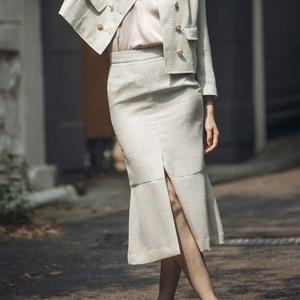 라이트 트위드 스커트_YB207-WSF01