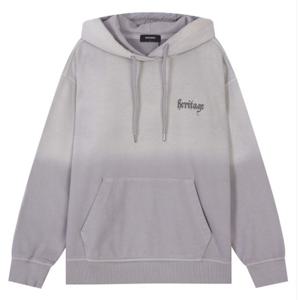 [버커루] 3단 쭈리 오버핏 그라데이션 로고 후드 티셔츠(B251TS320P)