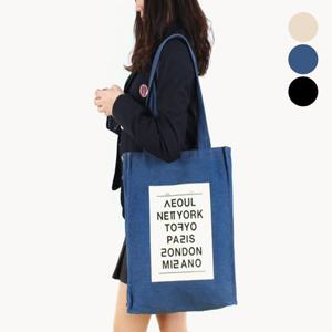 남녀공용 시티 영문 에코백 캔버스 수납력 좋은 가방