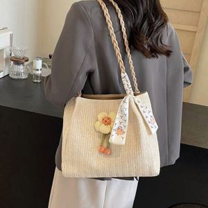 여자 밀짚 폭신 스타일 짜임 플라워 추천 1P 왕골 가