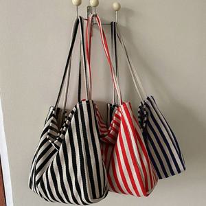 남녀공용 데일리 스트라이프 데일리백 숄더 에코백