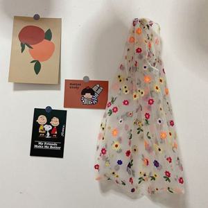 유니크 메쉬 플라워 포인트 토트백 장바구니 손가방