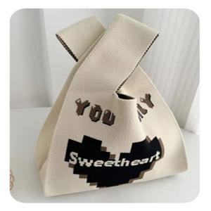 쁘띠미니에코백 심플 데일리봉다리가방(하트아이보리)