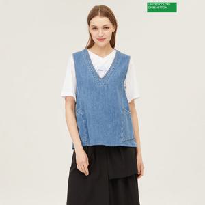 베네통 데님 베스트 블라우스 BABL92431