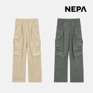 네파 여성 카고 팬츠 봄 가을 허리밴딩 스트링 와이드 건빵 바지 7L21664