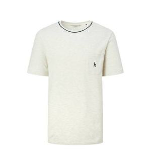 [헤지스남성] 오트밀 피케조직 반팔 크루넥 티셔츠(HZTS5B506I1)