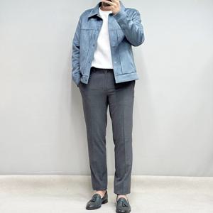 [바쏘옴므]4계절 남성 그레이 밴딩 스판 슬랙스 WSZ1PS19AGR