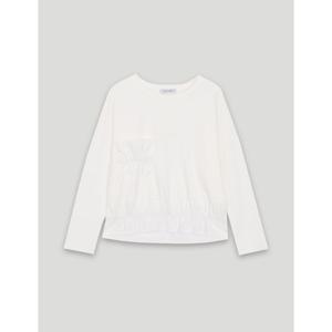 [코데즈컴바인]우븐배색 셔링 티셔츠 (CKA-TS005W2)