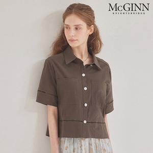 린넨 터치 포켓 코튼 블라우스_MI5M1BL5021