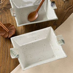 이천도자기 집으로 화이트 직사각볼 1p 깊은 접시 사각접시 반찬기 반찬접기 사각볼 한식기 한식볼 한식접