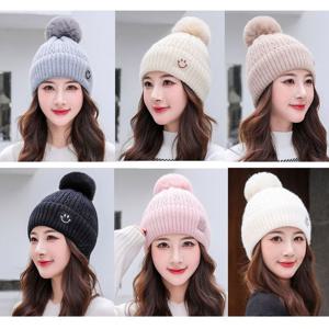 스마일 방울 니트 모자 DS-5007