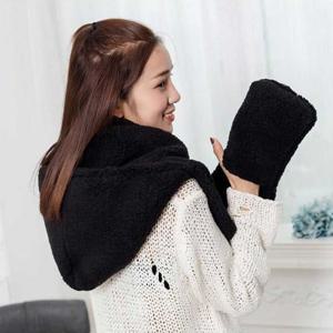 겨울 패션 악세서리 데이트 코디 모자 목도리 일체형