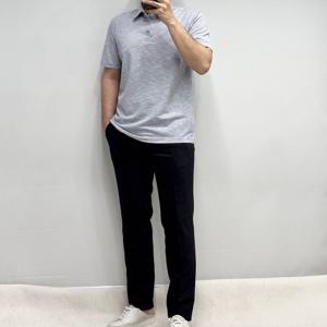 [바쏘옴므]25SS남성 그레이 카라넥 기본반팔 PK티셔츠GRWSZ2KT45