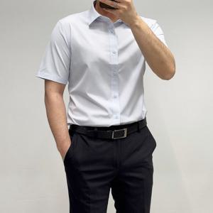 [바쏘옴므]25SS남성 쿨링 라이트그레이 반팔 정장셔츠LGWSZ2TD63