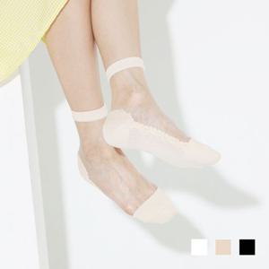 화이트 중목 시스루 양말 SD-220701
