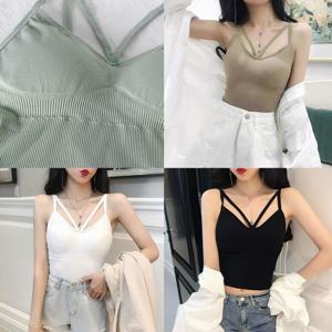 글램브이브라탑 여성 속옷 패드 슬림 나시 이너 스판 브라