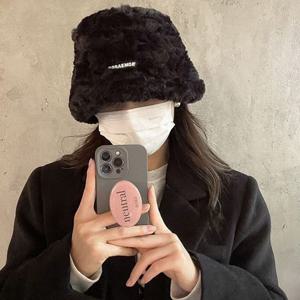 여성 캐주얼 윈터 겨울 끈조절 따뜻 앙고라 털 버킷햇