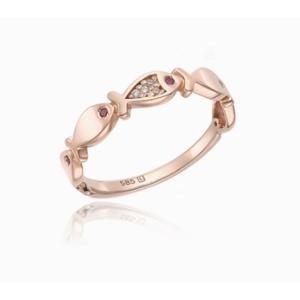 [로이드] 주문제작 탄생석 행운 볼륨 물고기 반지 LRS22228G