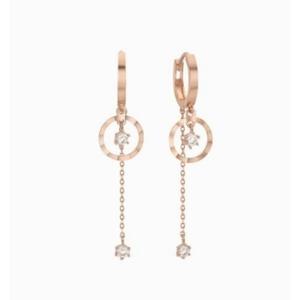 [로이드] 주문제작 원형 웨이브 롱드롭 원터치 14k 귀걸이 LOSJ2005G