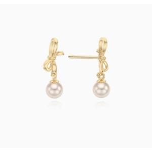 [로이드] 주문제작 리본 드롭 진주 14k 귀걸이 LPSN4048G