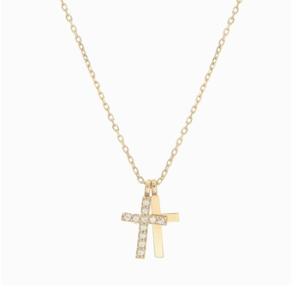 [로이드] 주문제작 더블 십자가 14k 골드 목걸이 LNN15033G