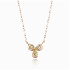 [로이드] 주문제작 럭키플라워 페리도트 클로버 14k 목걸이 LNN2