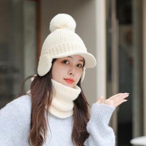 따뜻한 기모 윈터 방울 넥워머 따뜻 털모자 귀마개 챙