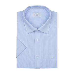 [레노마] 플레인 스트레치 핀 스트라이프 일반핏 반소매 RZUSG0051BU