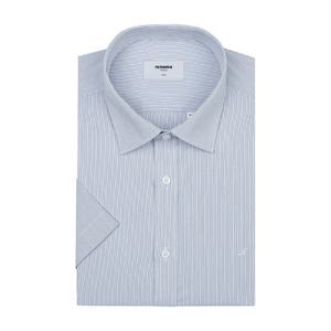 [레노마] 플레인 스트레치 쿨 스트라이프 슬림핏 반소매 RZUSL0052NY