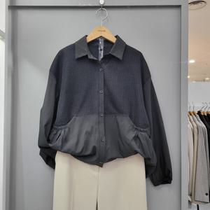 [무자크]주름포켓 펀칭 블라우스 P3BL21