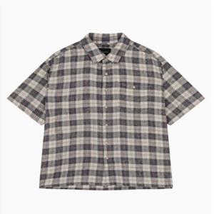 [버커루] 시어서커 블리치 워싱 체크 반팔 셔츠(B252SH041P)-GR