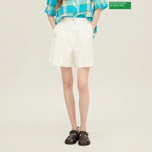 베네통 백밴딩 투턱 숏 데님팬츠 BADP62431