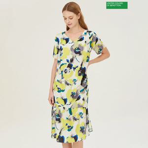 베네통 프린트 롱 원피스 BAOP91431