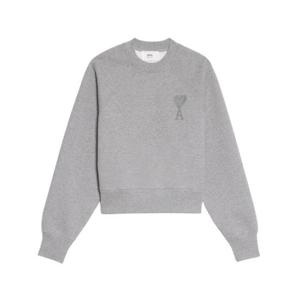 아미 톤온톤 하트 로고 스웨트셔츠 헤더 그레이 USW002-747-055