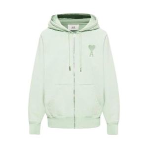 아미 톤온톤 하트 로고 후드 집업 아쿠아 E22USW402-747-441