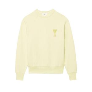 아미 톤온톤 하트 로고 스웨트셔츠 페일 옐로우   22SS E22USW002-747-703