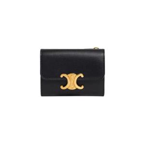 셀린느 컴팩트 월렛 코인 트리옹프 샤이니 카프스킨 블랙 10I653DPV-38NO