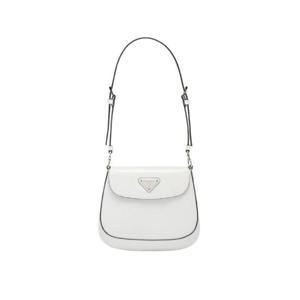 프라다 플랩 클레오 브러쉬드 레더 미니백 화이트 N 1BH188-ZO6-F0PG7