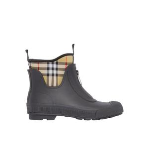버버리 빈티지 체크 네오프렌 러버 레인 부츠 블랙 아카이브 베이지 8048573