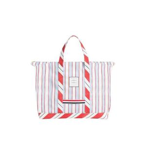 톰브라운 워시드 스트라이프 캔버스 미디움 툴 토트백 라이트 블루 UAG070F-F0216-451